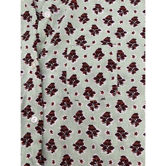 Scotch And Soda Sz XS Journee Au Soleil Green Floral Button-Down Blouse - Picture 8 of 10